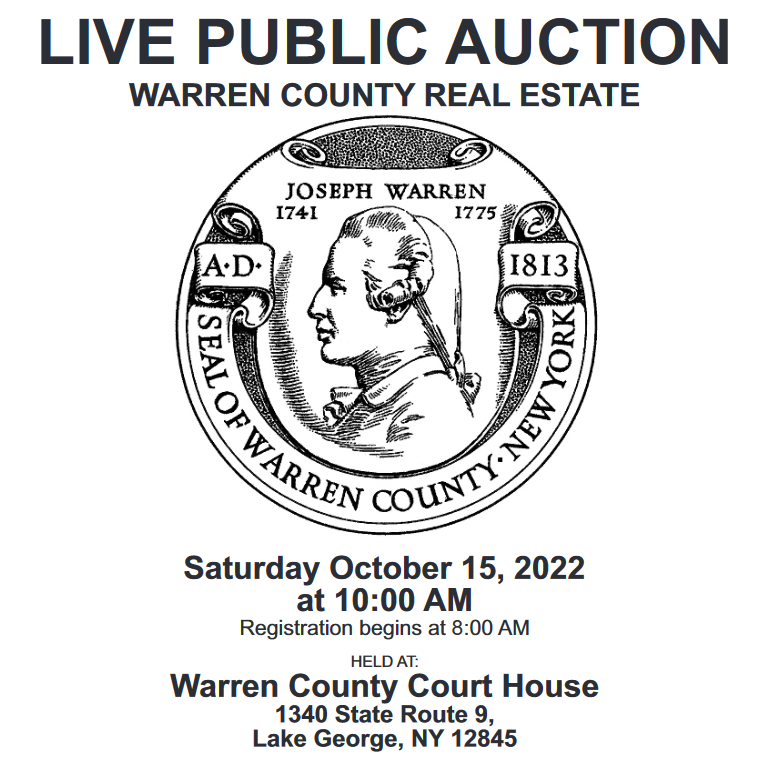 Warren County Tax Auction scheduled for October 15, 2022 Warren County